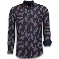 Tony Backer Overhemd Lange Mouw  Blouse Dotted Camouflage Pattern