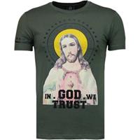 Local Fanatic T-shirt Korte Mouw  Jesus Rhinestone