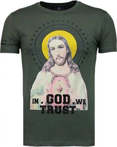 Local Fanatic T-shirt Korte Mouw  Jesus Rhinestone