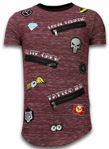 Local Fanatic T-shirt Korte Mouw  Longfit Asymric Embroidery Patches