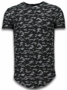 Justing T-shirt Korte Mouw  Fashionable Camouflage Long Fi Army