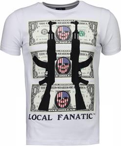 Local Fanatic T-shirt Korte Mouw  AK Dollar Rhinestone