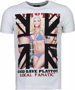 Local Fanatic T-shirt Korte Mouw  God Save Playtoy Rhinestone
