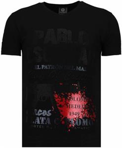 Local Fanatic T-shirt Korte Mouw  Pablo Escobar Narcos Rhinestone