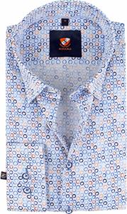 Suitable Twill Overhemd Cirkels Blauw