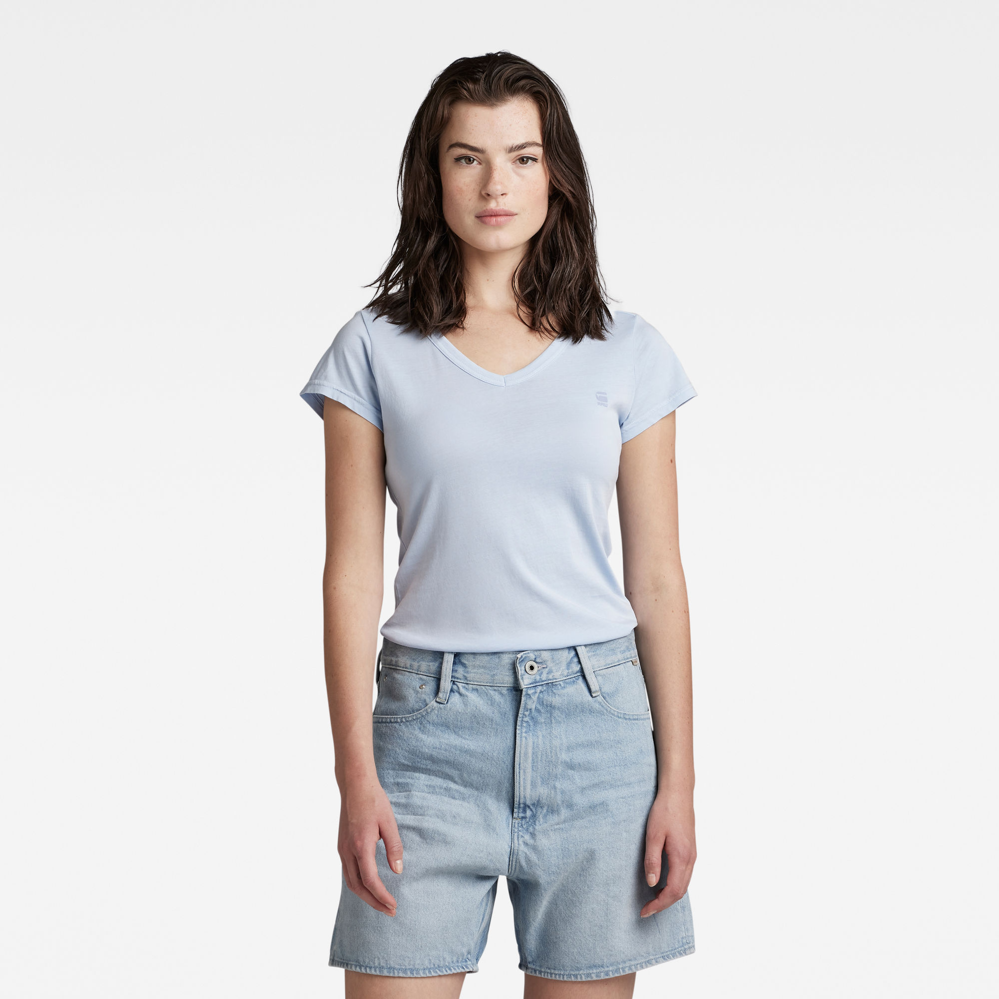 G-Star RAW Eyben Slim V-Hals Top - Lichtblauw - Dames