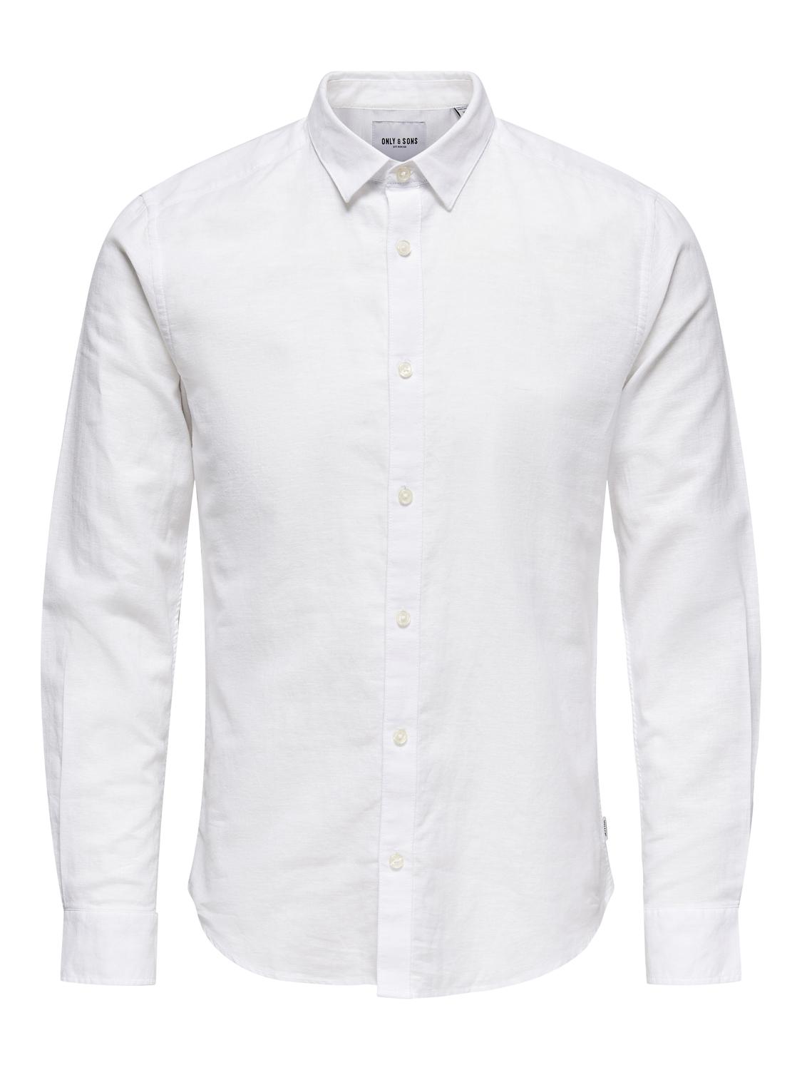 Only&Sons Onscaiden Ls Solid Linen Mao Shirt