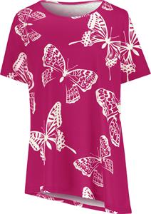 Your Look... for less! Shirt met korte mouwen fuchsia gedessineerd Größe