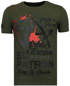 Local Fanatic T-shirt Korte Mouw  El Patron Pablo Rhinestone