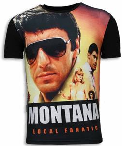 T-shirt Korte Mouw Local Fanatic Tony Montana Digital Rhinestone