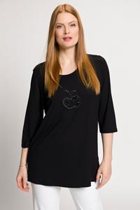 Ulla Popken Rundhalsshirt »Shirt Schluppe V-Ausschnitt 3/4-Arm Modalmix«