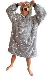 Badrock Luxe snuggie deken met hoodie - Glow in the dark