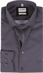 OLYMP Level Five Overhemd Print Donkerblauw