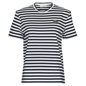 Lacoste Damen Lacoste T-Shirt aus gestreiftem Baumwolljersey - Black/White 