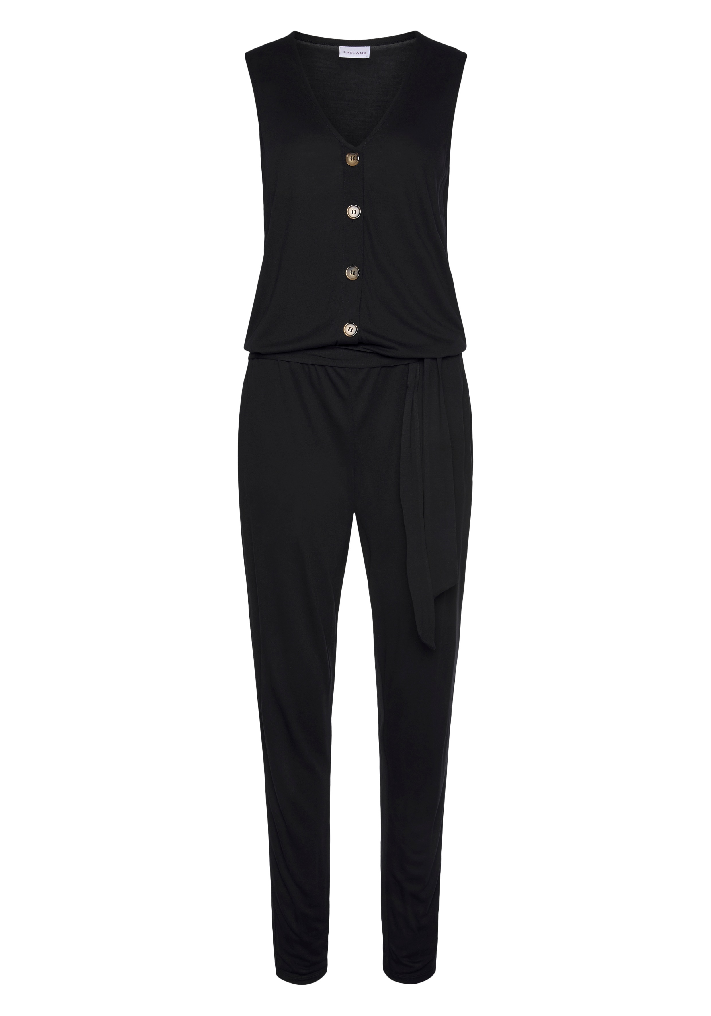 Lascana Jumpsuit met knoopsluiting voor (Met een bindceintuur)