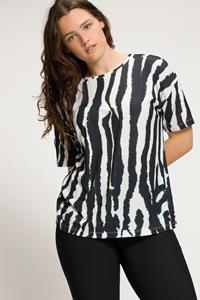 Ulla Popken Rundhalsshirt »T-Shirt Zipfelsaum V-Ausschnitt Halbarm«