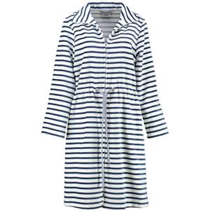 Cawö Dames Badjas kort met Tunnelkoord en Rits 6597 Navy 44