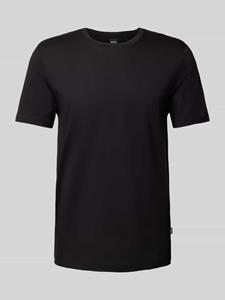 Boss T-shirt met geribde ronde hals, model 'Tessler'
