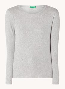 United Colors of Benetton Benetton, T-shirt Aus Reiner Baumwolle Mit Langen Ärmeln,  Grau, female