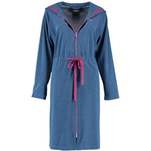 Cawö Home Active Damen Kurzmantel Kapuze TG RV 821 - Farbe: blau-melange/beere - 18 S