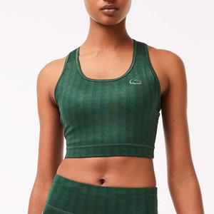 Women's Lacoste Sport Printed Sport Bra in Green