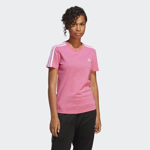 adidas LOUNGEWEAR Essentials Slim 3-Streifen T-Shirt Rosa