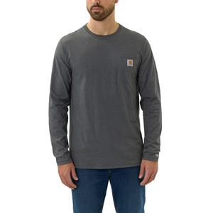 Carhartt Force  T-Shirts - Relaxed fit t-shirt met lange mouwen dat zweet bestrijdt en vlekken afstoot Grijs