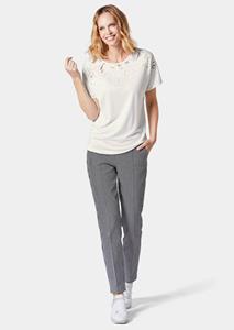 Goldner Fashion Ausbrenner-Shirt - wit 