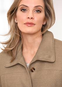 Goldner Fashion Jacke in Velourslederoptik - café au lait / camel / gemêl. 