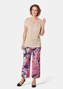 Goldner Fashion Elegant shirt met fijn glansgaren - zand 