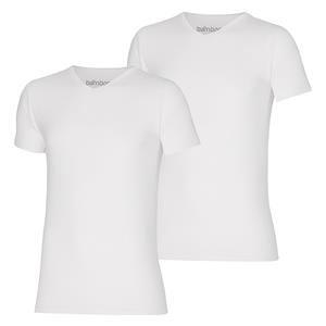 Apollo T-shirt Heren Bamboo Basic V-neck Wit 2-pack-XXL