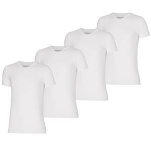 Apollo T-shirt Heren Bamboo Basic V-neck Wit 4-pack-M