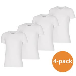 Apollo T-shirt Heren Bamboo Basic V-neck Wit 4-pack-M