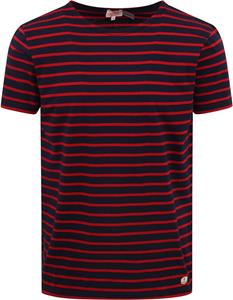 Armor-Lux Hoëdic T-Shirt Strepen Navy Rood
