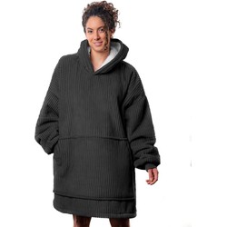 Corduroy hoodie deken Donkergrijs