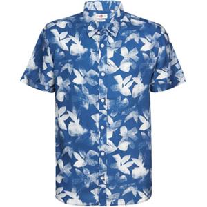 Petrol Short Sleeve Overhemd Bloemen Blauw