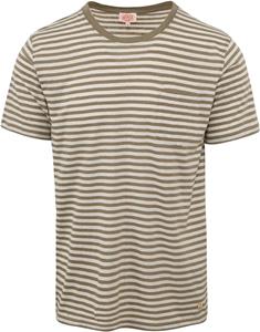 Armor-Lux T-Shirt Linnen Strepen Groen