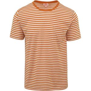 Armor-Lux T-Shirt Linnen Strepen Oranje