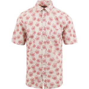 Suitable Short Sleeve Overhemd Linnen Simon Rood
