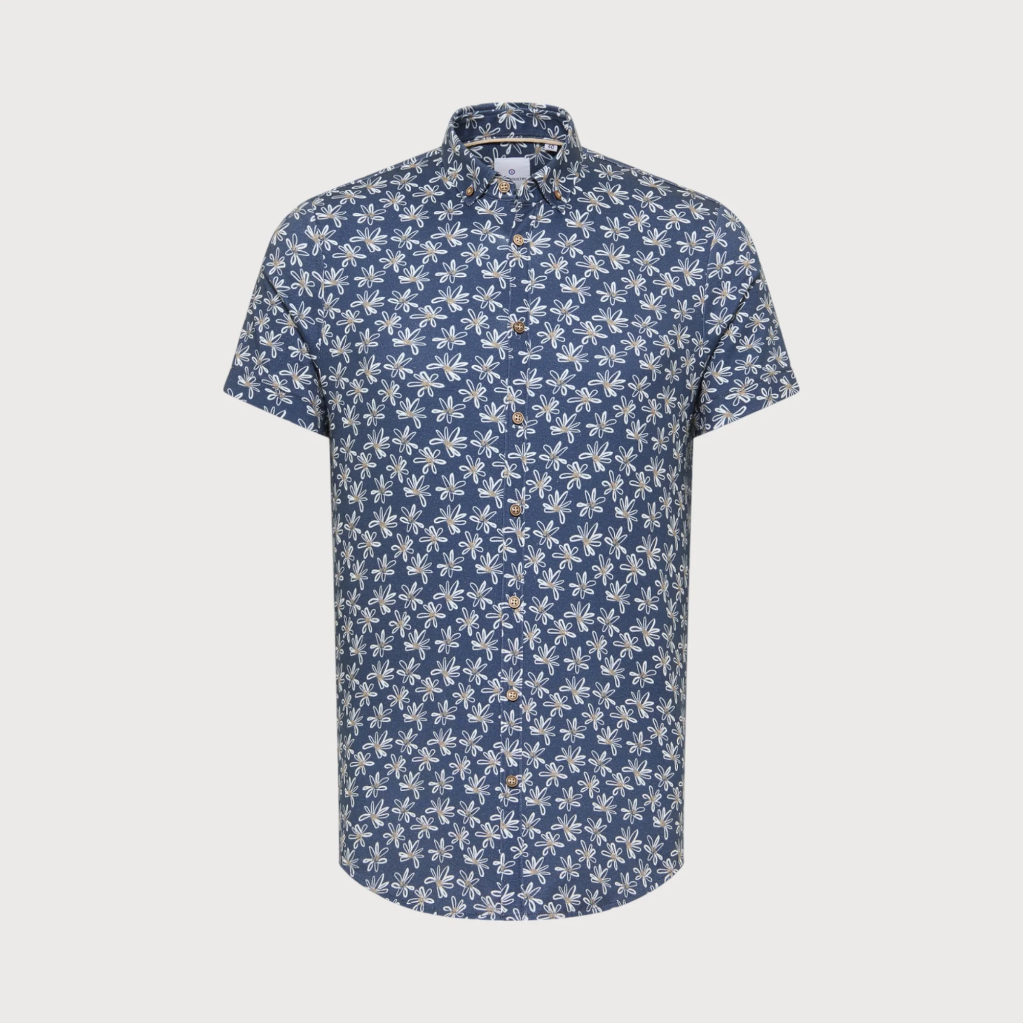 Blue Industry Short Sleeve Overhemd Bloemen Navy