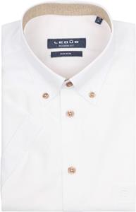 Ledub Short Sleeve Overhemd Wit Bruin