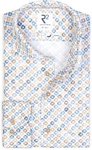 R2 Amsterdam R2 Knitted Kntted Overhemd Beige Blauw