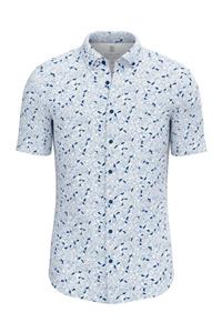 Desoto Short Sleeve Overhemd Print Blauw Citroen