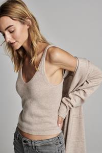 Gocashmere Gebreide top met diepe V-hals van biologisch cashmere