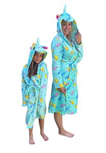 Unicorn damesbadjas capuchon - fleece