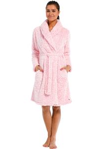 Rebelle damesbadjas fleece fluffy - kort model