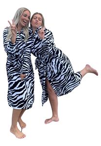 Zebra badjas / Dames badjas - L/XL
