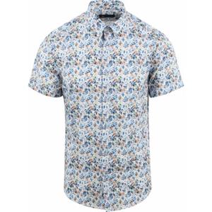 Suitable Short Sleeve Overhemd Bloemenprint Blauw