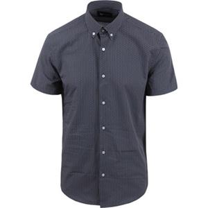 Suitable Short Sleeve Overhemd Print Navy