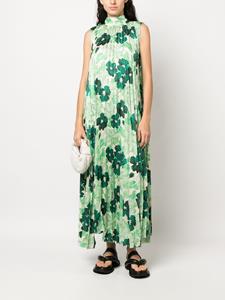 Plan C Maxi-jurk met bloemenprint - Groen